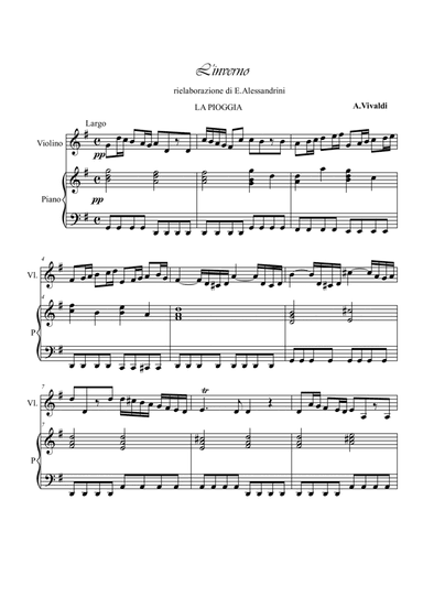 The winter- the rain. Violin and piano (arr. Ester Alessandrini)