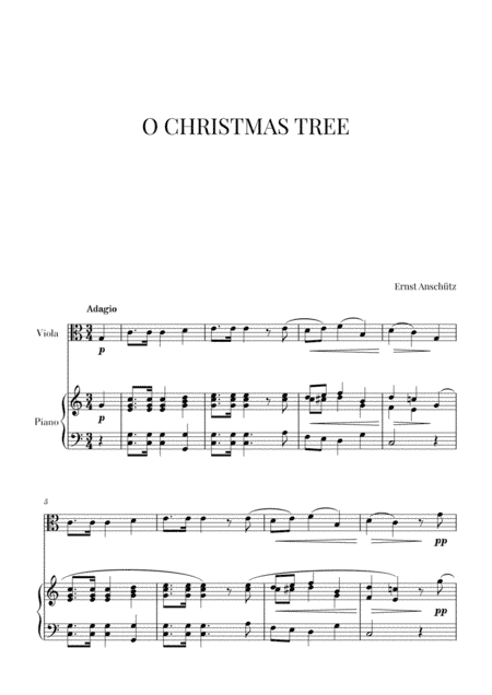 O Christmas Tree for Viola and Piano (arr. Cadenza Editions)