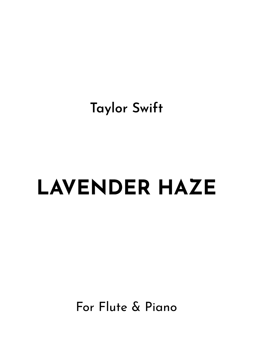 Lavender Haze (arr. Jireh J.)