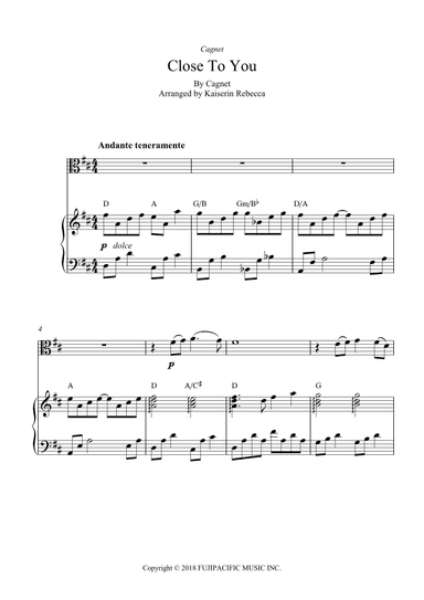 Close To You (arr. Kaiserin Rebecca)