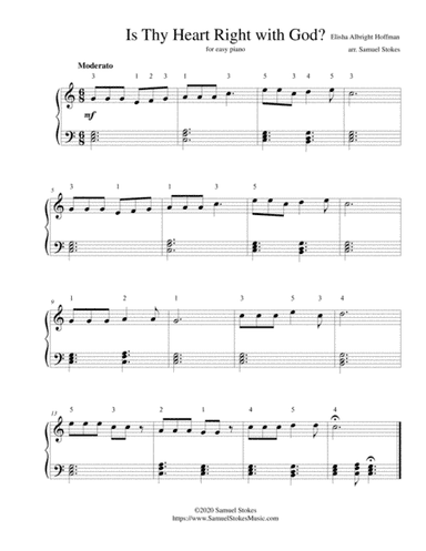 Is Thy Heart Right with God? - for easy piano (arr. Samuel Stokes)