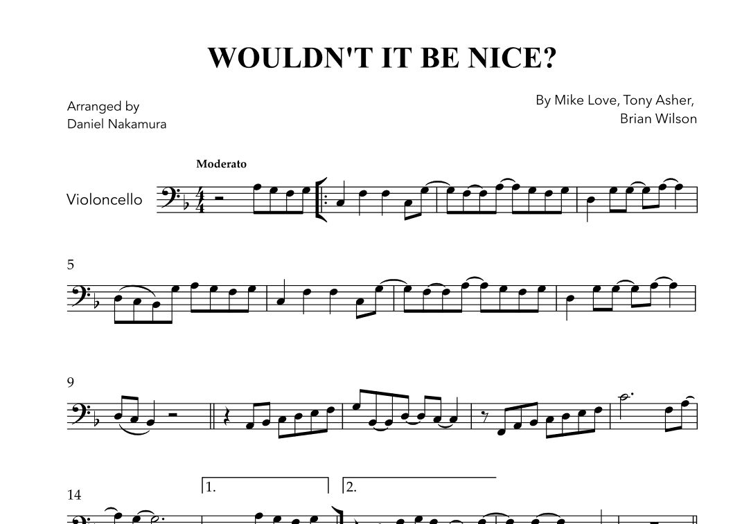 Wouldn't It Be Nice (arr. Daniel Nakamura)
