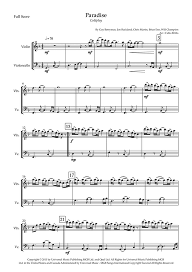 Paradise (arr. Fabio Britto)