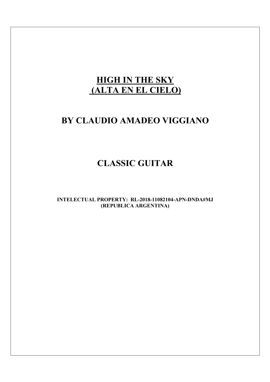 HIGH IN THE SKY (ALTA EN EL CIELO)