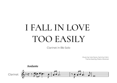 I Fall In Love Too Easily (arr. Pedro Merendi)