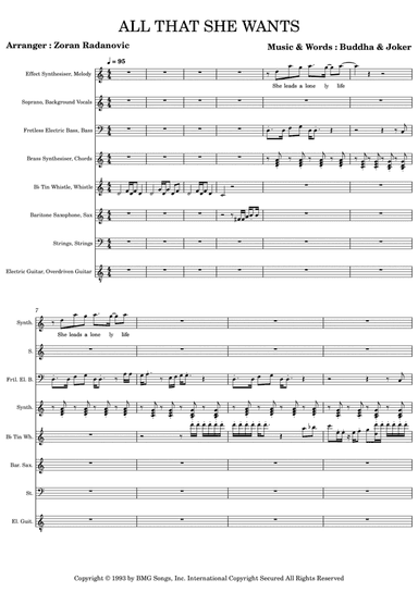 All That She Wants (arr. Zoran Radanovic)