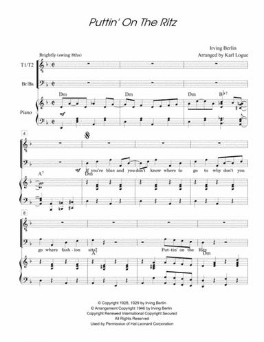 Puttin' On The Ritz (arr. Karl Logue)