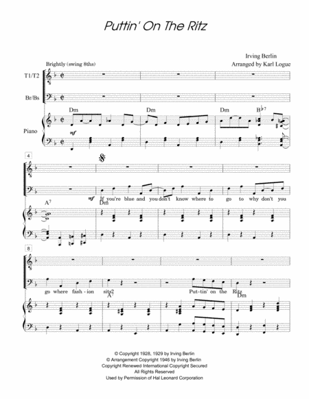 Puttin' On The Ritz (arr. Karl Logue)