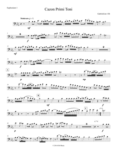 Canzon Primi Toni for 2 antiphonal tuba quartets (arr. Tim Olt)