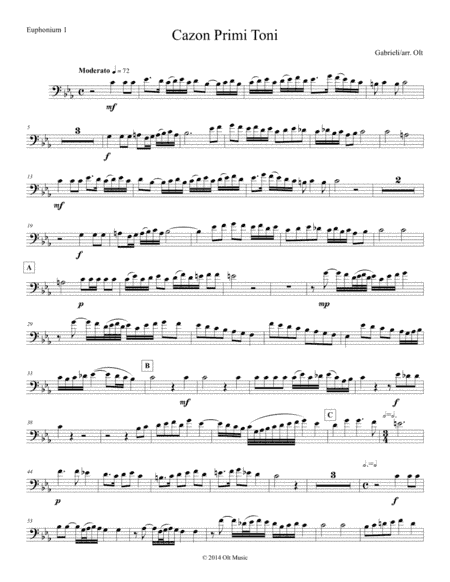Canzon Primi Toni for 2 antiphonal tuba quartets (arr. Tim Olt)