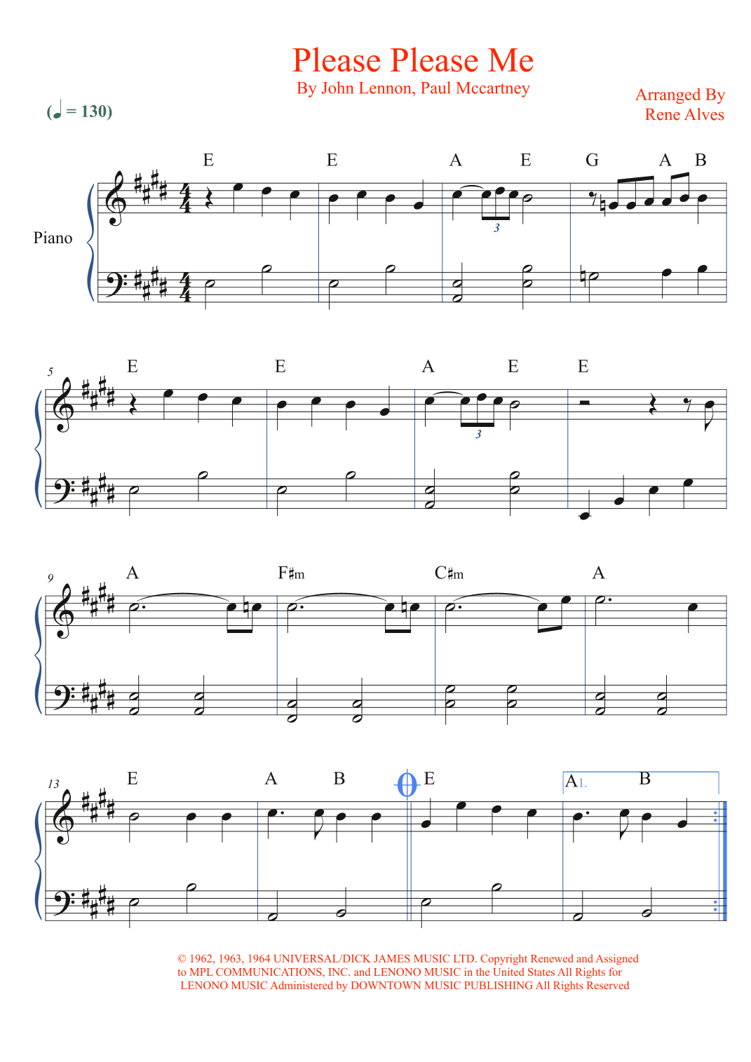 Please Please Me (arr. Rene Alves)