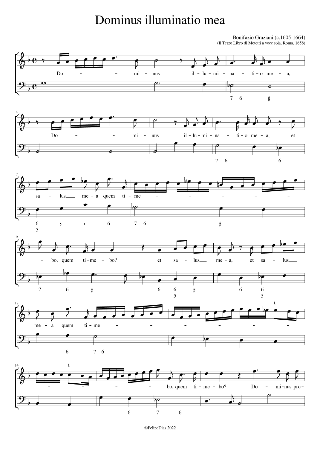 Dominus illuminatio mea (arr. Early Music Scores)