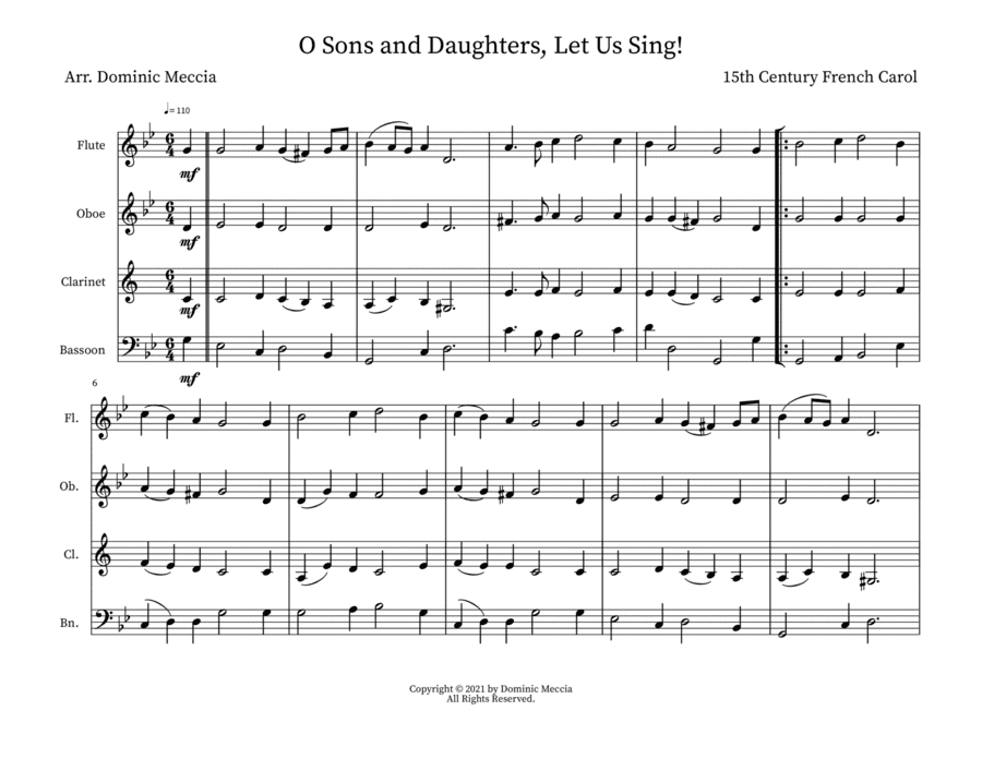 O Sons and Daughters, Let Us Sing! (arr. Dominic Meccia)