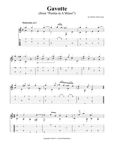 Gavotte (from "Partita in A Minor") (arr. Johann Anton Logy)