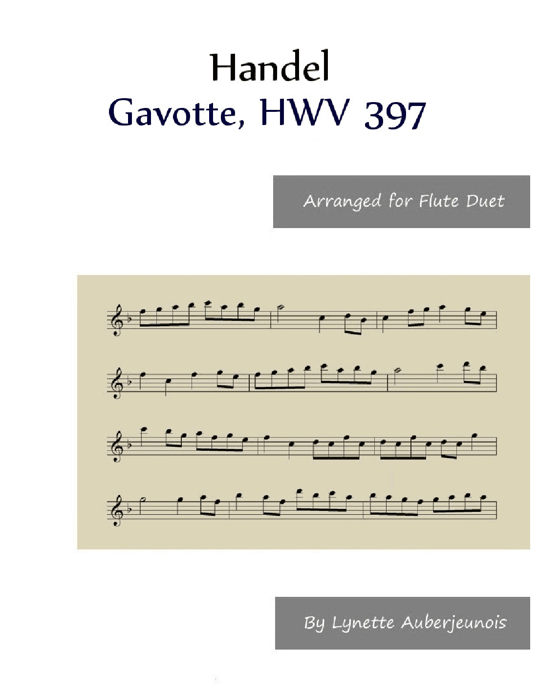 Gavotte, HWV 397 - Flute Duet (arr. Lynette Auberjeunois)