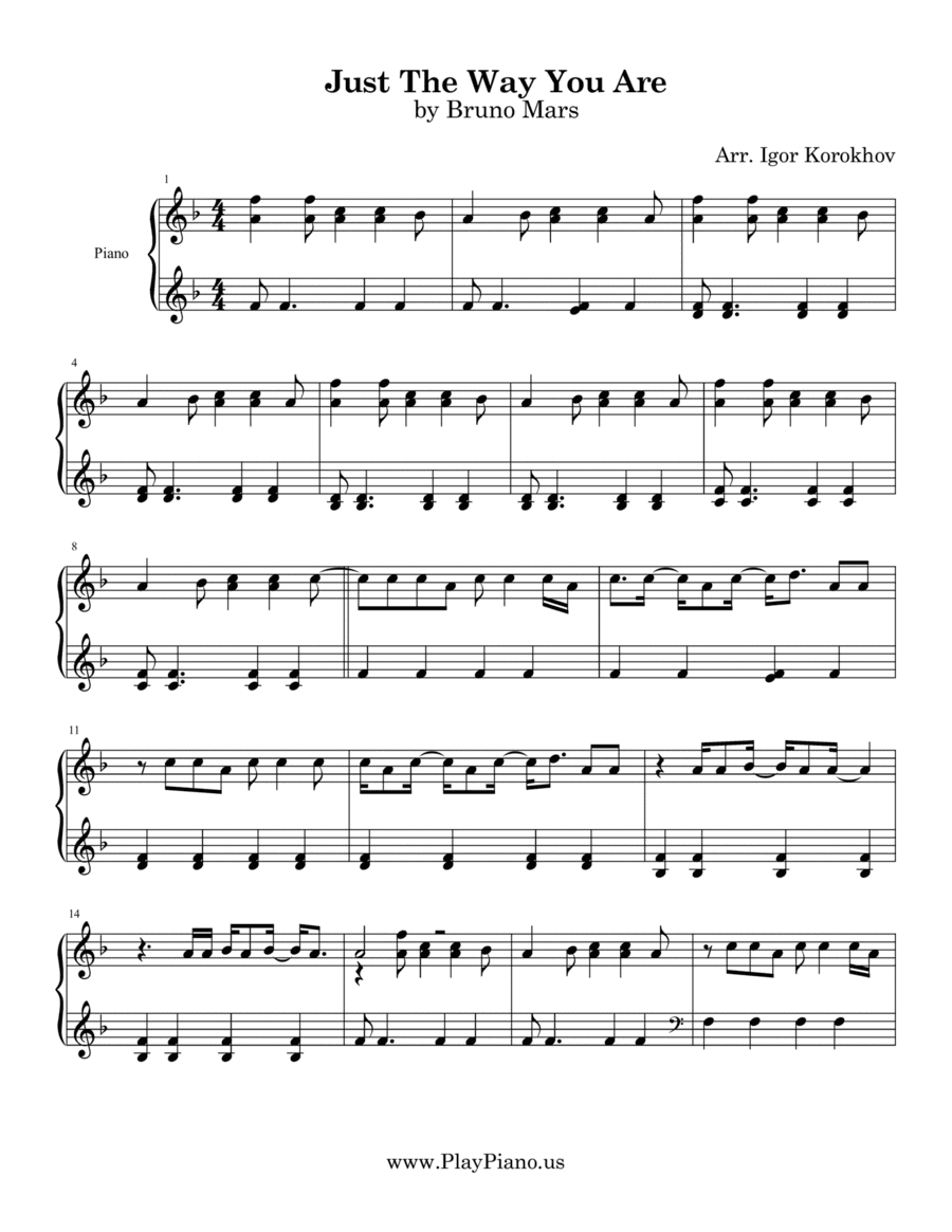 Just The Way You Are (arr. Igor Korokhov)