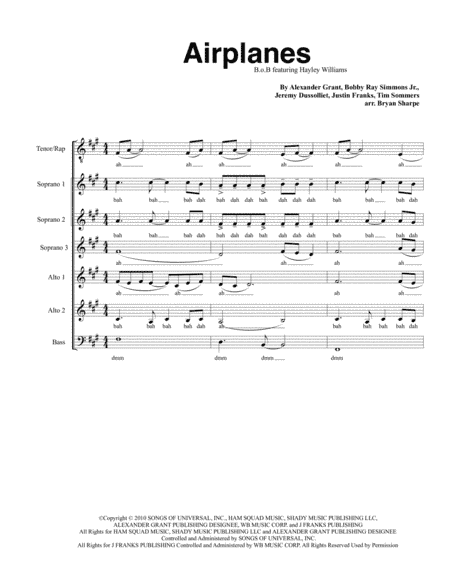 Airplanes (arr. Bryan Sharpe)