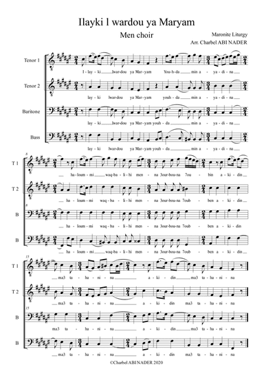 Ilayki lwardou ya Maryam (arr. Charbel ABI NADER)