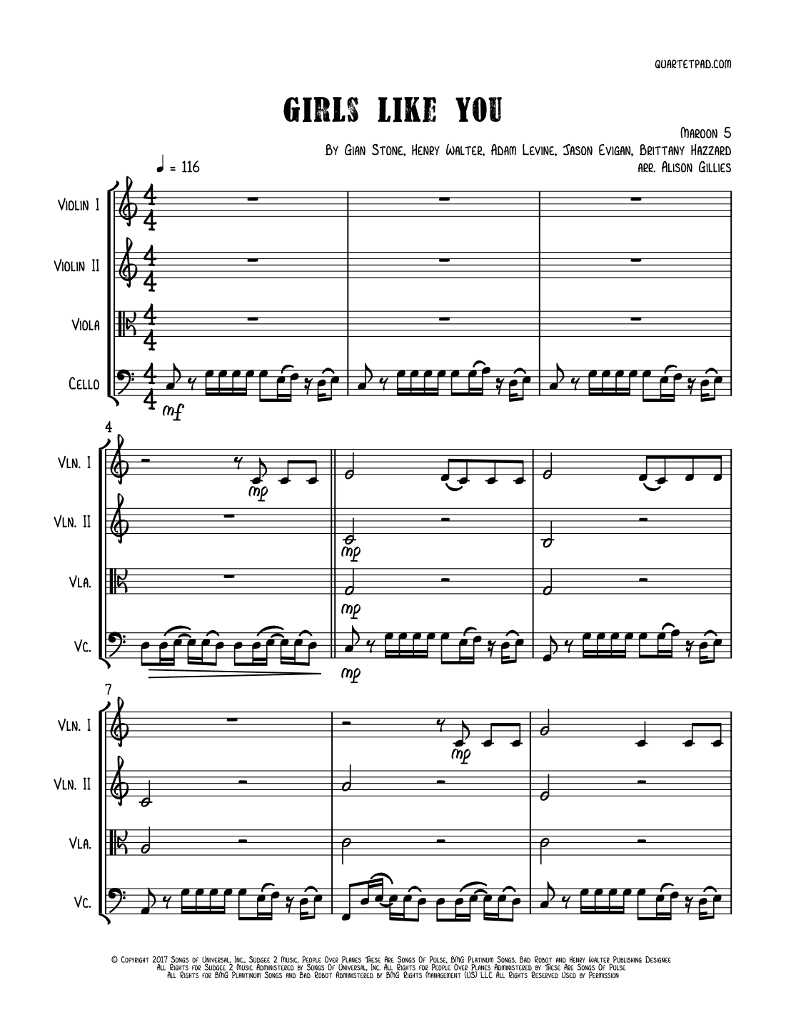 Girls Like You (arr. Alison Gillies)
