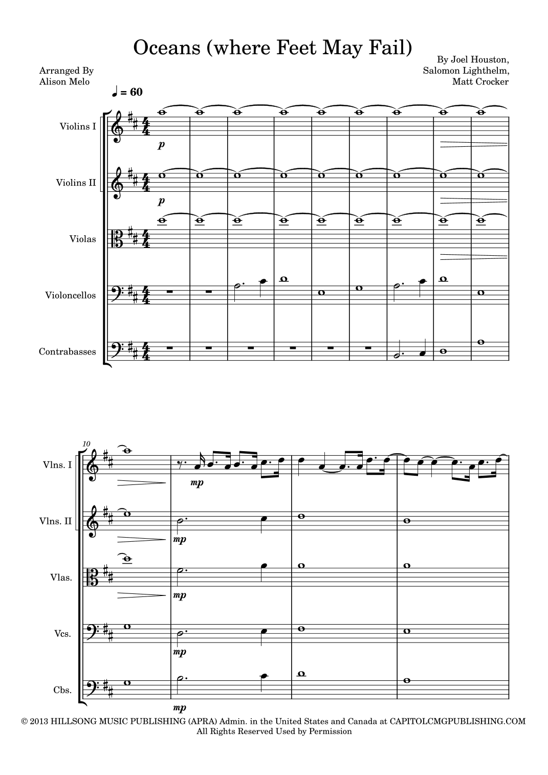 Oceans (where Feet May Fail) (arr. Alison Melo)