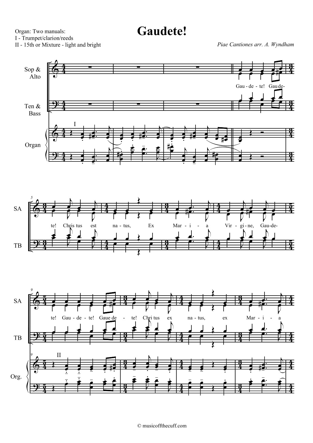 Gaudete! (arr. Andrew Wyndham)