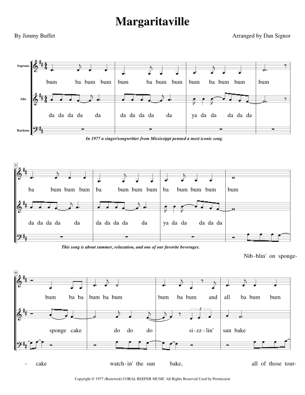 Margaritaville (arr. Dan Signor)