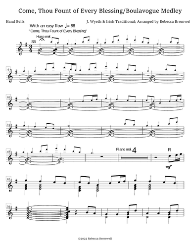 "Come, Thou Fount / Boulavogue Medley" - Score Only (arr. Rebecca Bromwell)