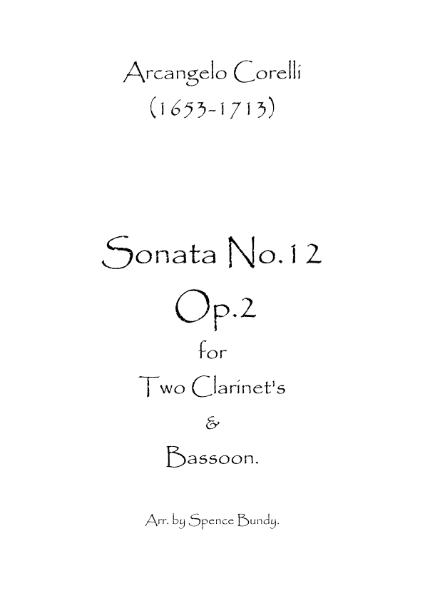 Sonata No.12 Op.2 (arr. Spence Bundy)
