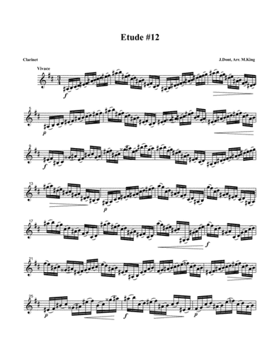 Clarinet Etude #12, Arr. Marten King (arr. Marten King)