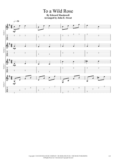 To a Wild Rose - Score Only (arr. John E. Sweat)