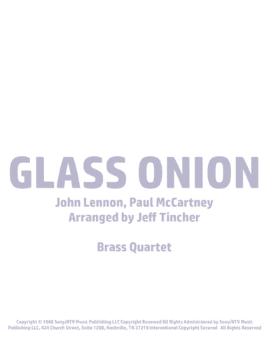 Glass Onion (arr. Jeff Tincher)