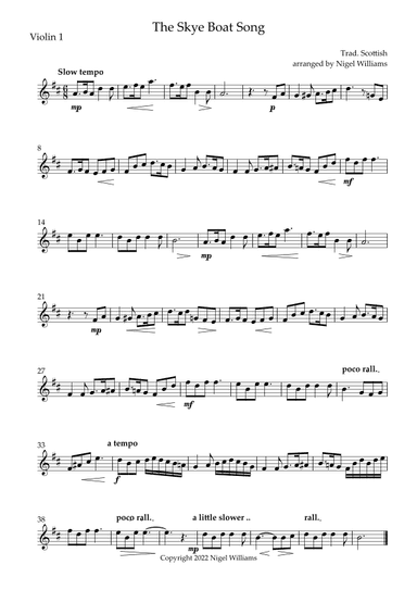 The Skye Boat Song (arr. Nigel Williams)