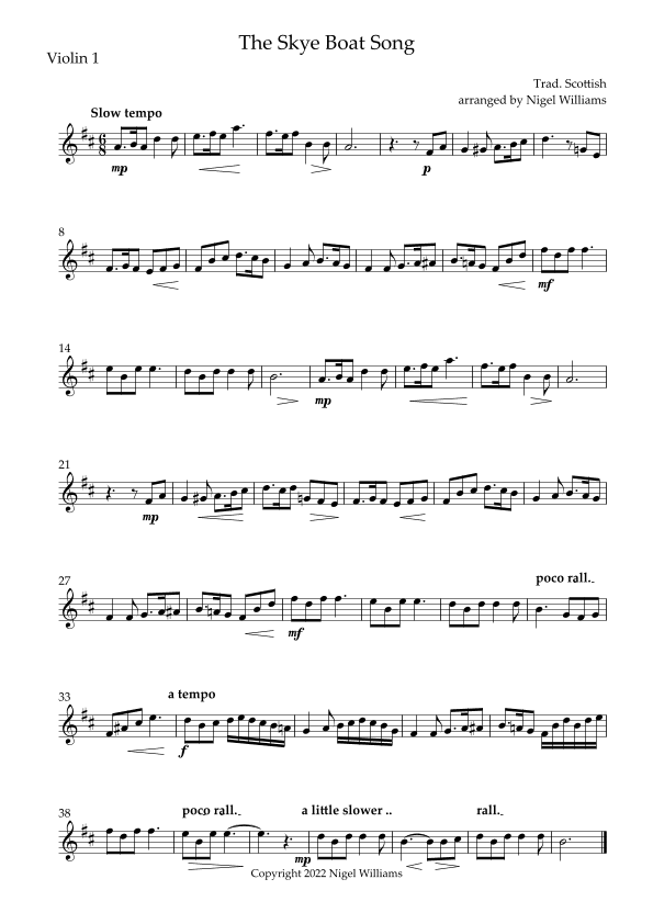The Skye Boat Song (arr. Nigel Williams)