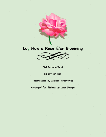 Lo, How a Rose E'er Blooming (arr. Lena Seeger)