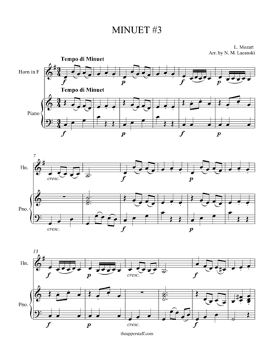 Minuet #3 (arr. Nick Lacanski)