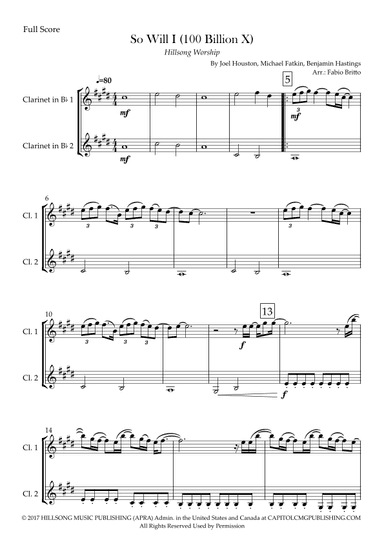 So Will I (100 Billion X) (arr. Fabio Britto)