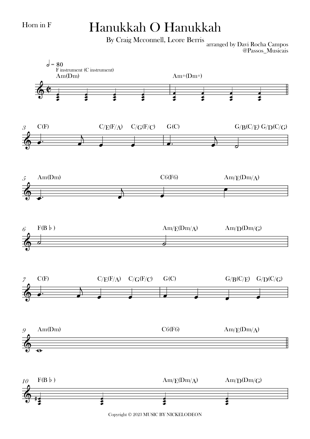 Hanukkah O Hanukkah (arr. Davi Rocha Campos)
