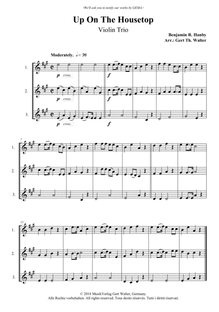 Up On The Housetop (arr. Gert Th. Walter)