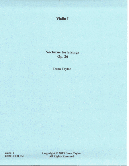 Nocturne for Strings- Op. 26-Parts