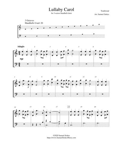 Lullaby Carol (Lullaby, Jesus) - for 3-octave handbell choir (arr. Samuel Stokes)