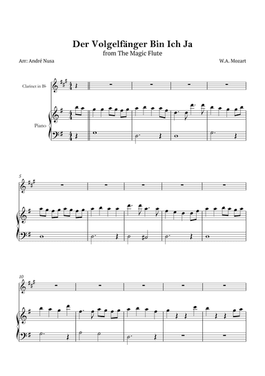 Der Vogelfänger bin ich ja (arr. André Nusa)