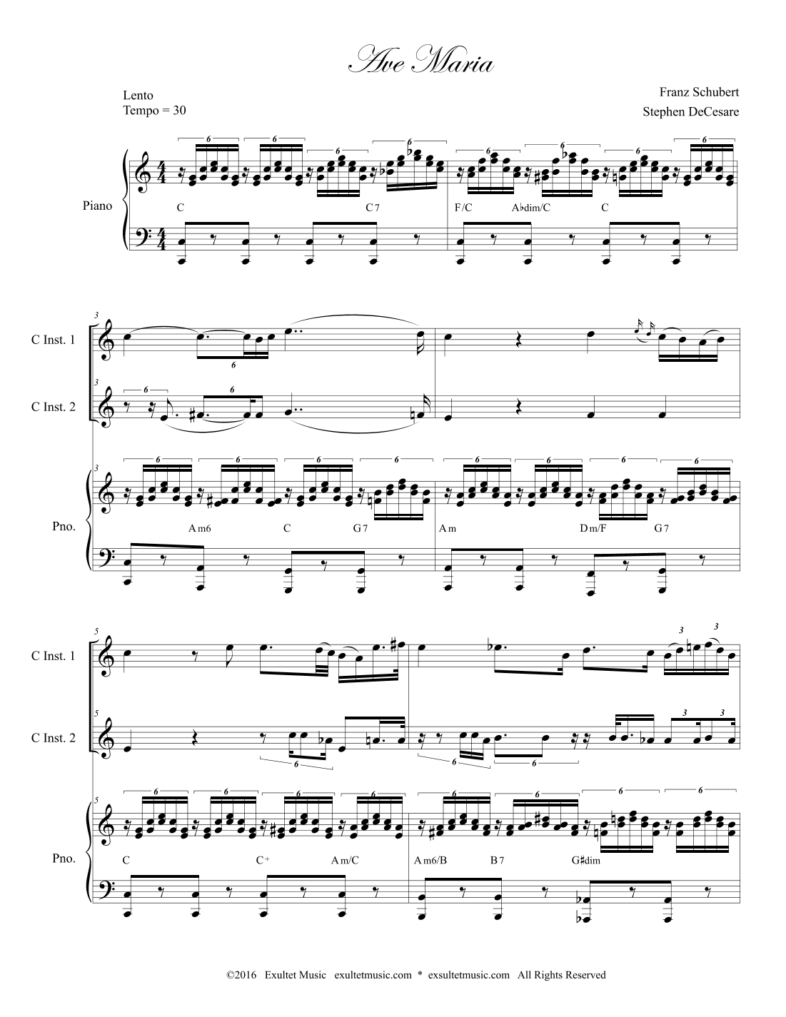 Ave Maria (Duet for C-Instruments) (arr. Stephen DeCesare)