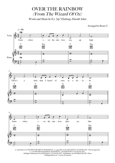 Over The Rainbow (arr. Bruna T.)