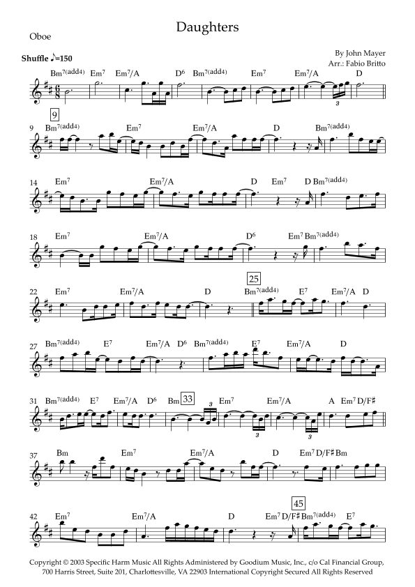 Daughters (arr. Fabio Britto)