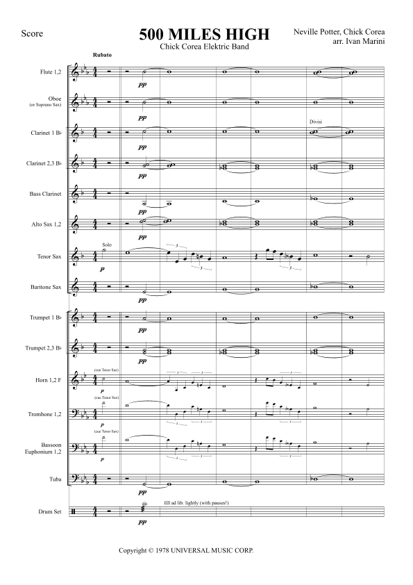 500 Miles High (arr. Ivan Marini)