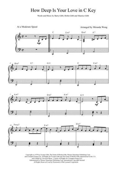 How Deep Is Your Love  from the Motion Picture SATURDAY NIGHT FEVER (arr. Miranda Wong)