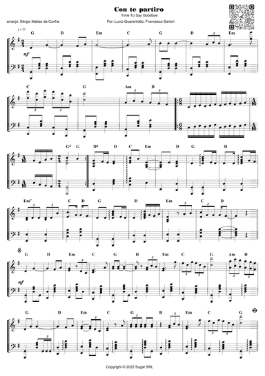 Con Te Partiro (time To Say Goodbye) (arr. Sérgio Matias da Cunha)