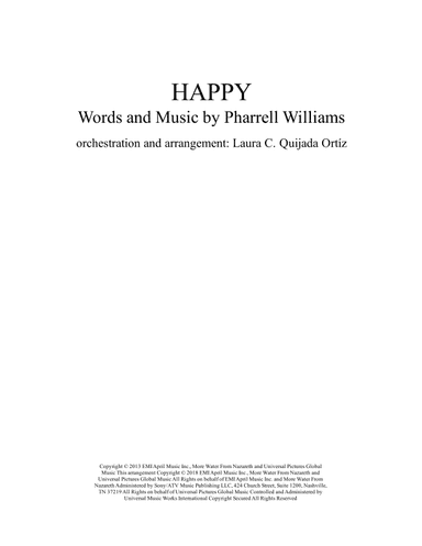 Happy (arr. Laura C. Quijada Ortíz)