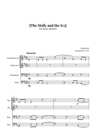 The Holly and the Ivy (arr. GDJ)