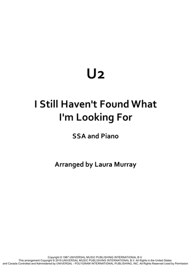 I Still Haven't Found What I'm Looking For (arr. Laura Murray)
